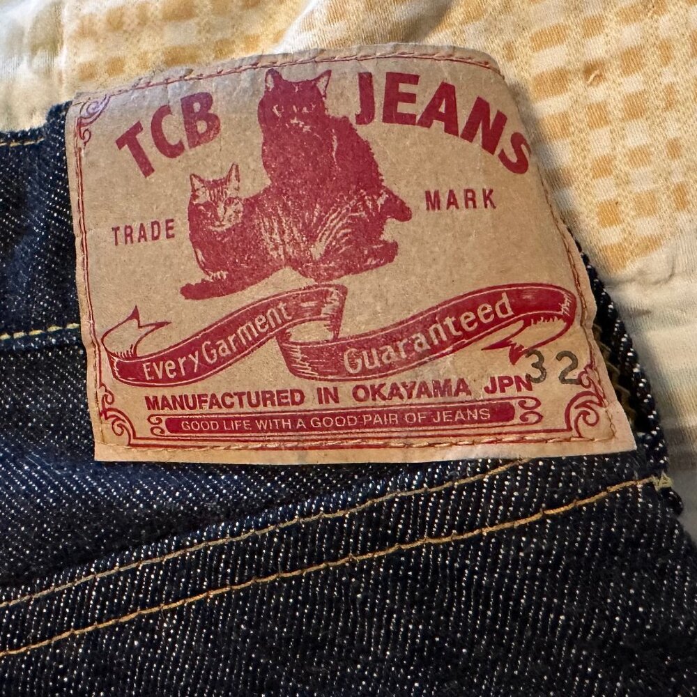 TCB 50s Straight Jeans Size 32 Made In Japan Selvage